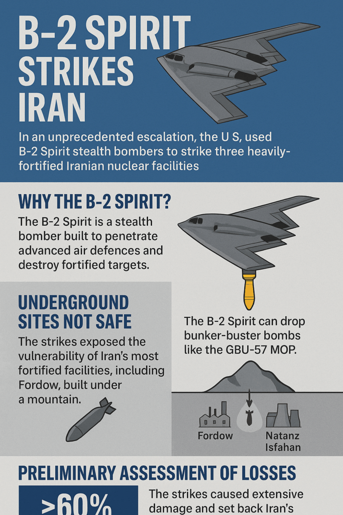 هواپیمای B-2 Spirit به ایران حمله کرد: بمبافکن رادارگریزی که تأسیسات زیرزمینی را نابود کرد