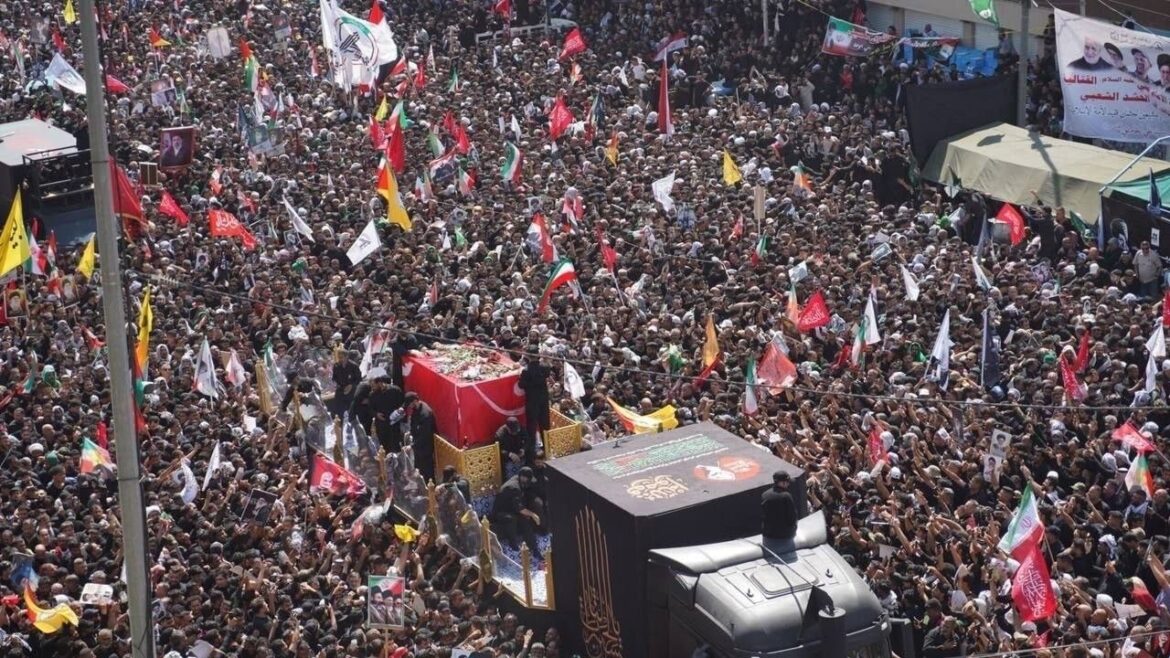 تشییع رهبر ايران با حضور فرزندان سیستانی در تهران برگزار شد